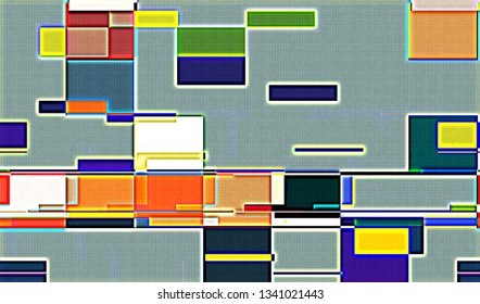 Abstract glitch digital color pixel noise. Background of the damaged television image. Vector illustration.