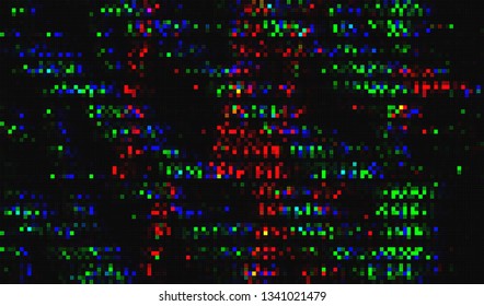 Abstract glitch digital color pixel noise. Background of the damaged television image. Vector illustration.