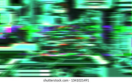 Abstract glitch digital color pixel noise. Background of the damaged television image. Vector illustration.