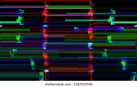 Abstract glitch digital color pixel noise. Background of the damaged error television image. Vector illustration.