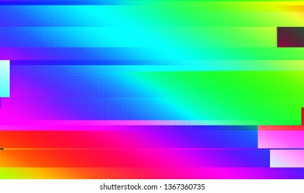 Abstract glitch digital color pixel noise. Background of the damaged error television image. Vector illustration.