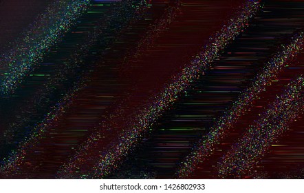 Abstract glitch digital color pixel noise. Background of the damaged error television image. Vector illustration.