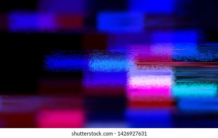 Abstract glitch digital color pixel noise. Background of the damaged error television image. Vector illustration.
