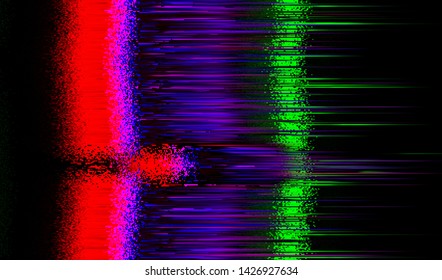 Abstract glitch digital color pixel noise. Background of the damaged error television image. Vector illustration.