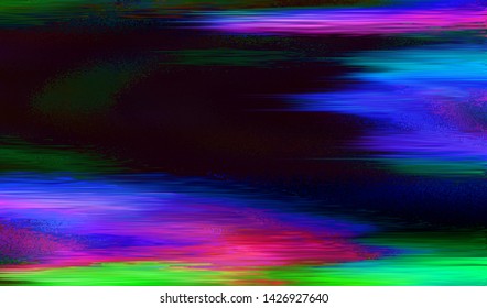 Abstract glitch digital color pixel noise. Background of the damaged error television image. Vector illustration.
