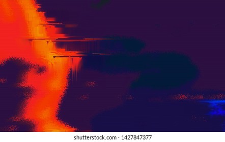 Abstract glitch digital color pixel noise. Background of the damaged error television image. Vector illustration.