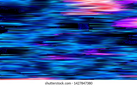 Abstract glitch digital color pixel noise. Background of the damaged error television image. Vector illustration.