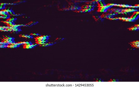 Abstract glitch digital color pixel noise. Background of the damaged error television image. Vector illustration.
