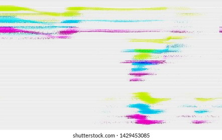 Abstract glitch digital color pixel noise. Background of the damaged error television image. Vector illustration.