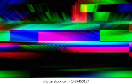 Abstract glitch digital color pixel noise. Background of the damaged error television image. Vector illustration.