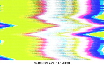 Abstract glitch digital color pixel noise. Background of the damaged error television image. Vector illustration.