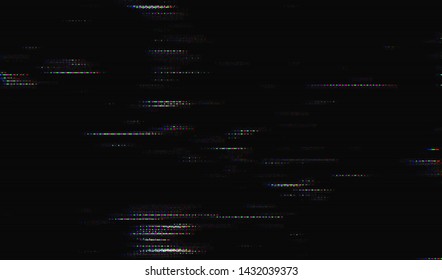 Abstract glitch digital color pixel noise. Background of the damaged error television image. Vector illustration.
