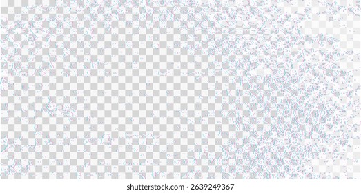 Abstract glitch distortion background with colorful noise and digital interference effect on transparent backdrop. Horizontal format with copy space. Stock vector illustration in glitch style.
