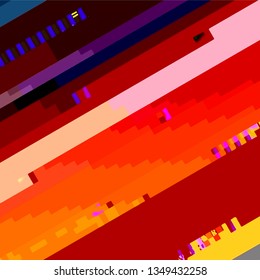 Abstract Glitch distress texture. Cyber hacker attack theme creative design template. Grunge glitched color pixel background. EPS10 vector