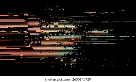 Abstract glitch effect background. digital art. pixel glitch texture. Data visualization concept. digital distortion and noise effect. banner or poster. Vector Illustration.
