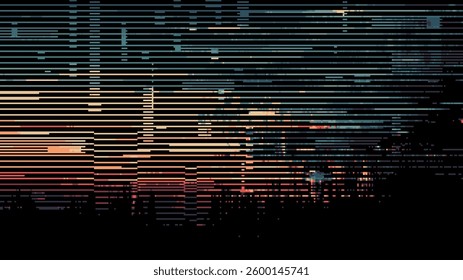 Abstract glitch effect background. digital art. pixel glitch texture. Data visualization concept. digital distortion and noise effect. banner or poster. Vector Illustration.