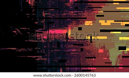 Abstract glitch effect background. digital art. pixel glitch texture. digital distortion and noise effect. Data visualization concept. banner or poster. Vector Illustration.