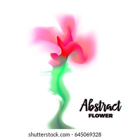 Abstract glitch flower with distorted petal gradient