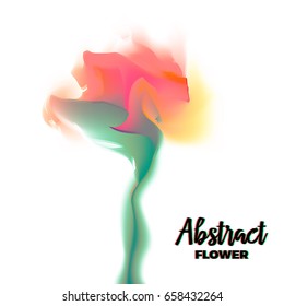 Abstract glitch flower with distorted petal gradient