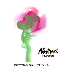 Abstract glitch flower with distorted petal gradient