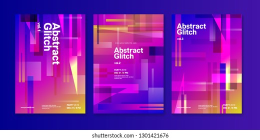 Abstract Glitch Flyer Template with Vibrant Colours