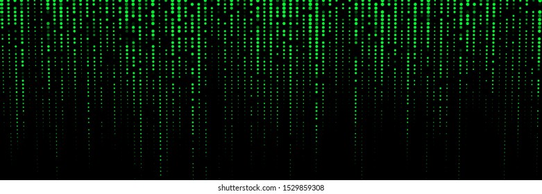 Abstract glitch green background. Vector particle pattern. Corrupted code.