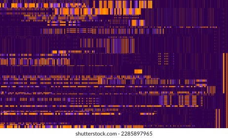 Abstract Glitch Horizontal Lines Background. Unique Design Abstract Digital Noise Glitch Error Video Damage Texture. Aesthetics of Vaporwave or Cyberpunk Style. Vector Illustration.