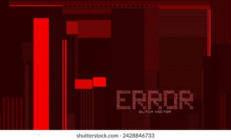 Abstract Glitch Horizontal Lines Background. Unique Design Abstract Digital Noise Glitch Error Video Damage Texture. Aesthetics of Vaporwave or Cyberpunk Style. Vector Illustration.