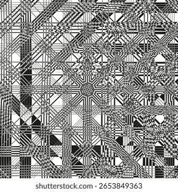 Abstract glitch pattern. Chaotic line texture. Digital interference Vector. Modern distortion background.
