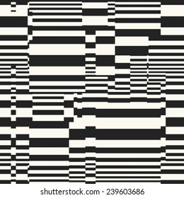 Abstract glitch stripe seamless pattern. Vector.