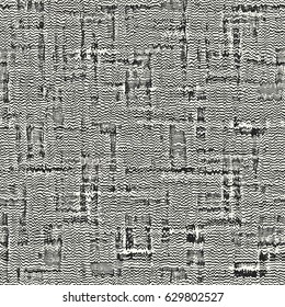Abstract glitch stroke and block textured background. Seamless pattern.
