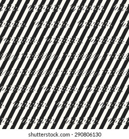 Abstract glitch stroke on striped background. Seamless pattern.