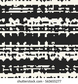 Abstract glitch strokes distressed effect textured background. Seamless pattern.