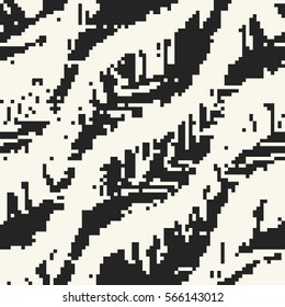 Abstract glitch strokes distressed effect textured background. Seamless pattern.