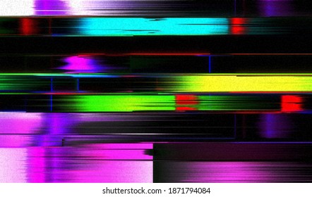 Abstract glitch texture background. Broken video signal. Corrupted online broadcast. Pixel digital noise. Vector illustration.