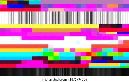 Abstract glitch texture background. Corrupted online broadcast. Pixel digital noise. Vector illustration.