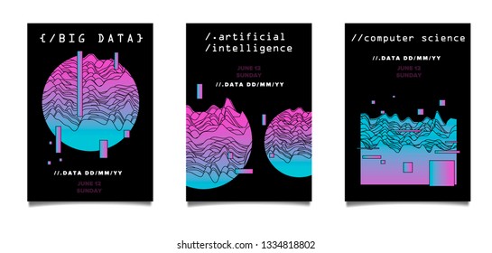 Abstract glitched background with geometric shapes for hackathon computer science event.