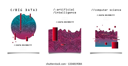 Abstract glitched background with geometric shapes for hackathon computer science event.