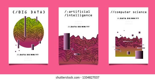 Abstract glitched background with geometric shapes for hackathon computer science event.