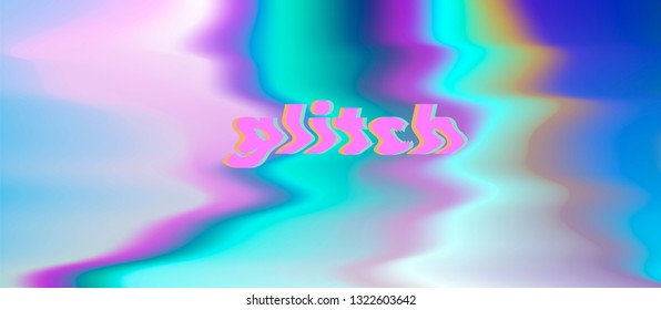 Abstract glitched background with ripples and corrugation. Pastel pearly texture.