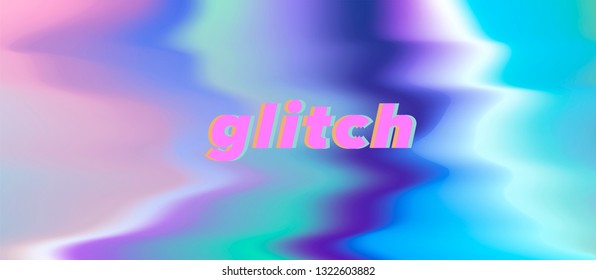 Abstract glitched background with ripples and corrugation. Pastel pearly texture.