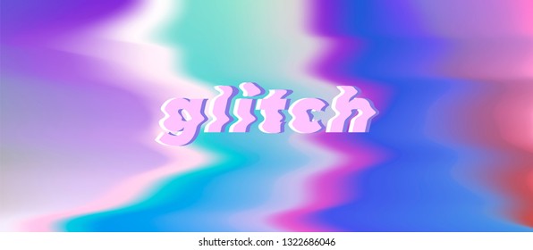 Abstract glitched background with ripples and corrugation. Pastel pearly texture.