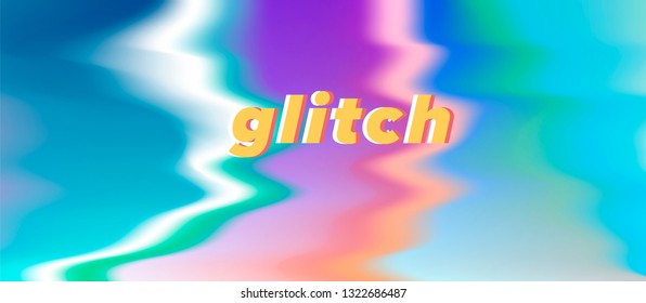 Abstract glitched background with ripples and corrugation. Pastel pearly texture.