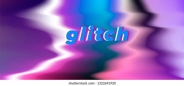 Abstract glitched background with ripples and corrugation. Pastel pearly texture.