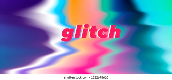 Abstract glitched background with ripples and corrugation. Pastel pearly texture.