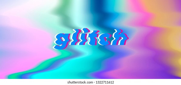 Abstract glitched background with ripples and corrugation. Pastel pearly texture.