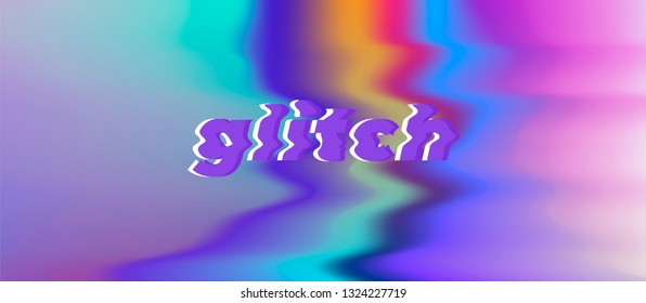 Abstract glitched background with ripples and corrugation. Pastel pearly texture.