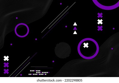 Abstract glitched generative art background with neo-memphis geometric composition. Conceptual illustration of high-tech cyberpunk technologies of the future, virtual reality.