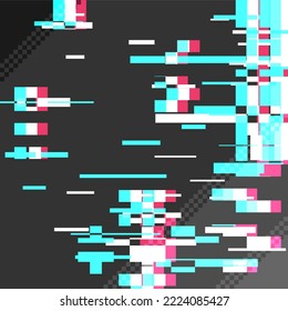 Abstract Glitched Graphic Effect Illustration Texture, on Black Background