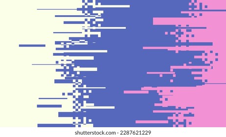 Abstract Glitched Screen Signal Texture, White Blue and Pink
